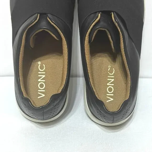 Vionic Women’s Codie Casual Slip On Orthotic Leather Sneaker Shoe Size 7 M Black - Picture 7 of 11